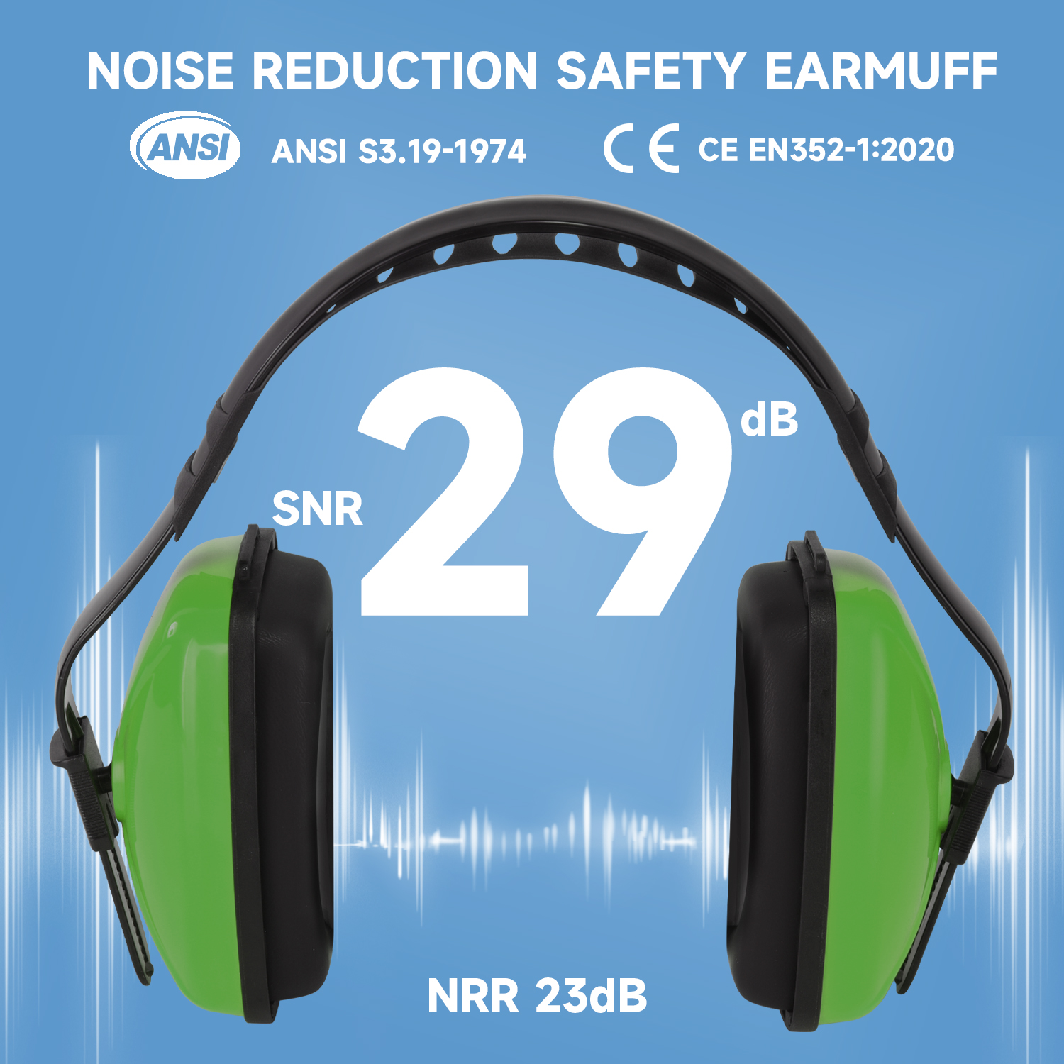  Muff di protezione per le miele auricolari Annullamento dell'udito EM-5003 Green