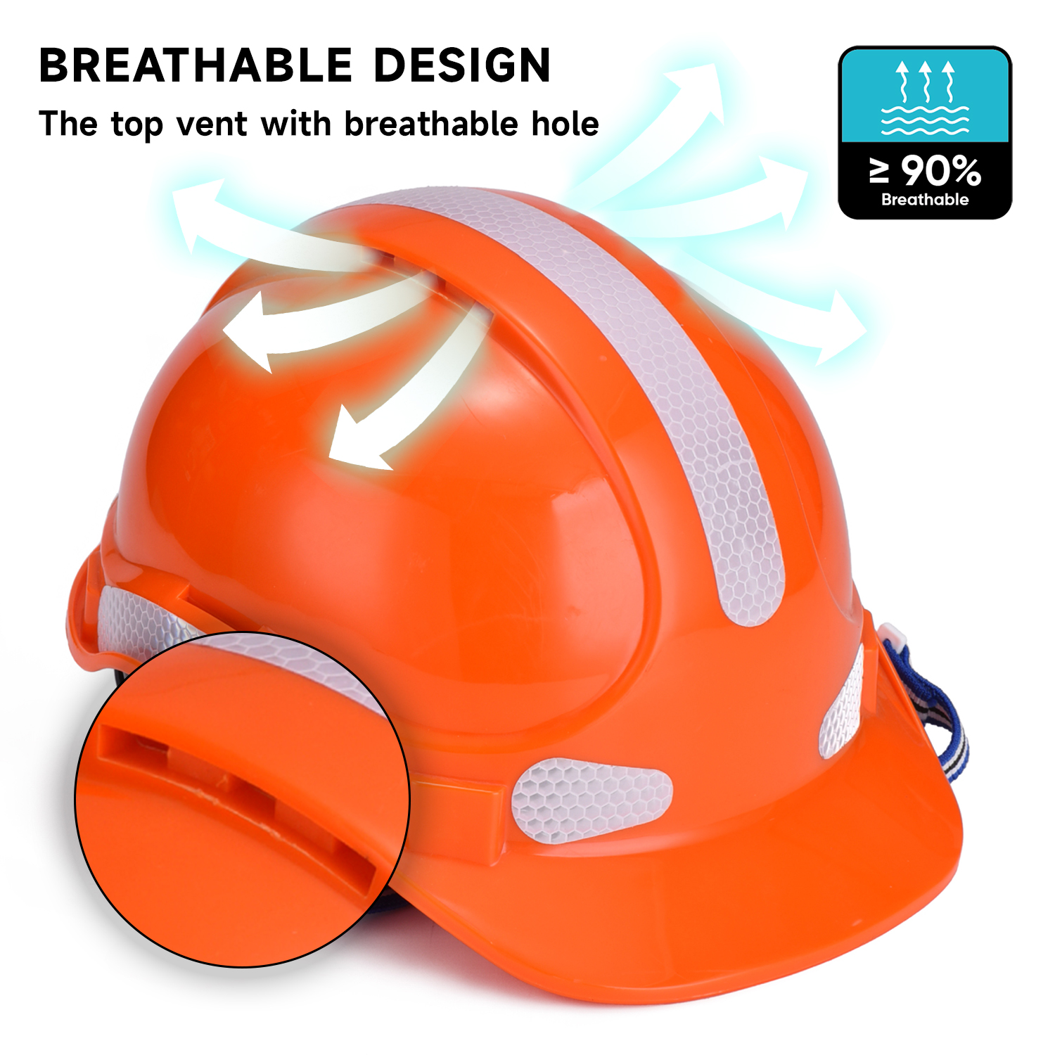 Monti di produzione Casco di sicurezza per la costruzione ABS CE Caschi di sicurezza approvati W-018 Arancione