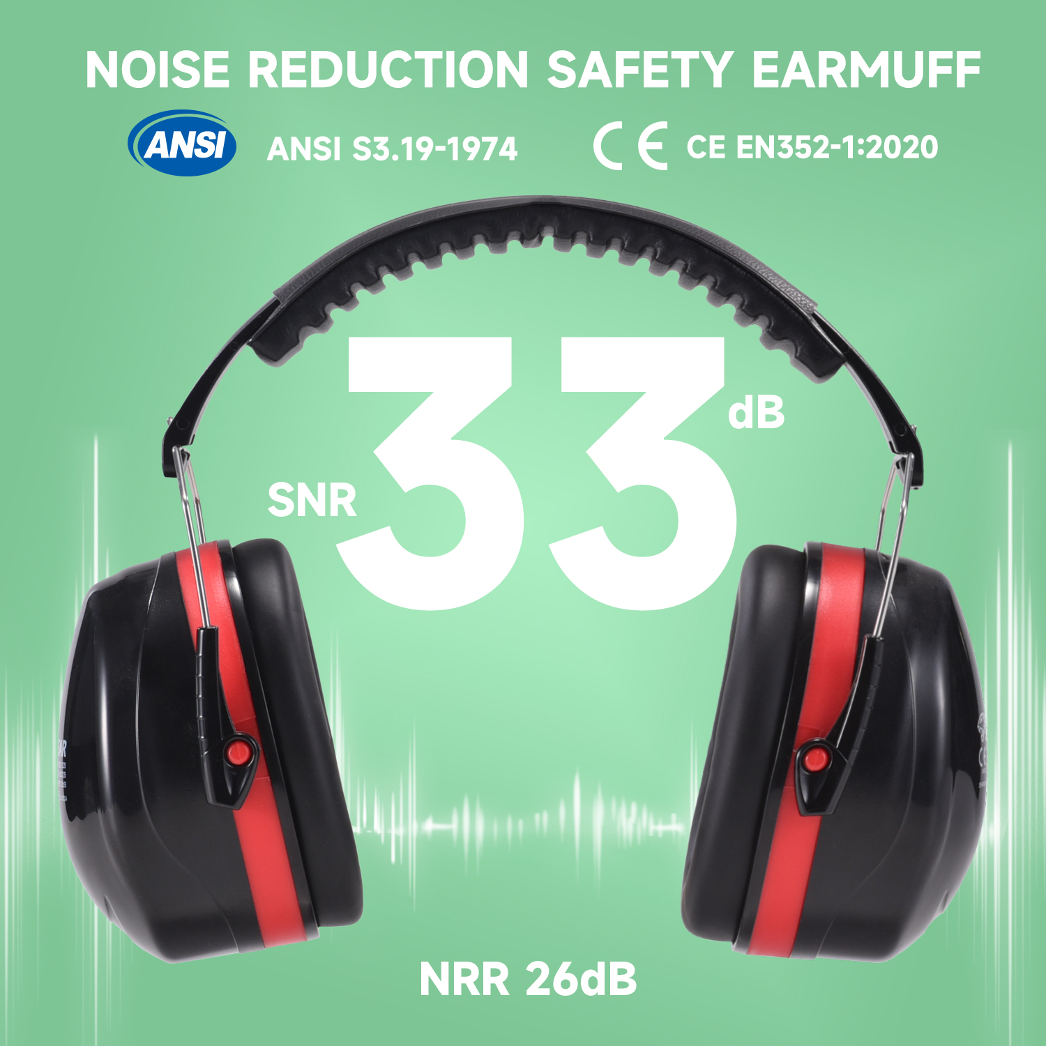 Mormori per le orecchie di protezione ABS preparati EM-5002 ROSSO