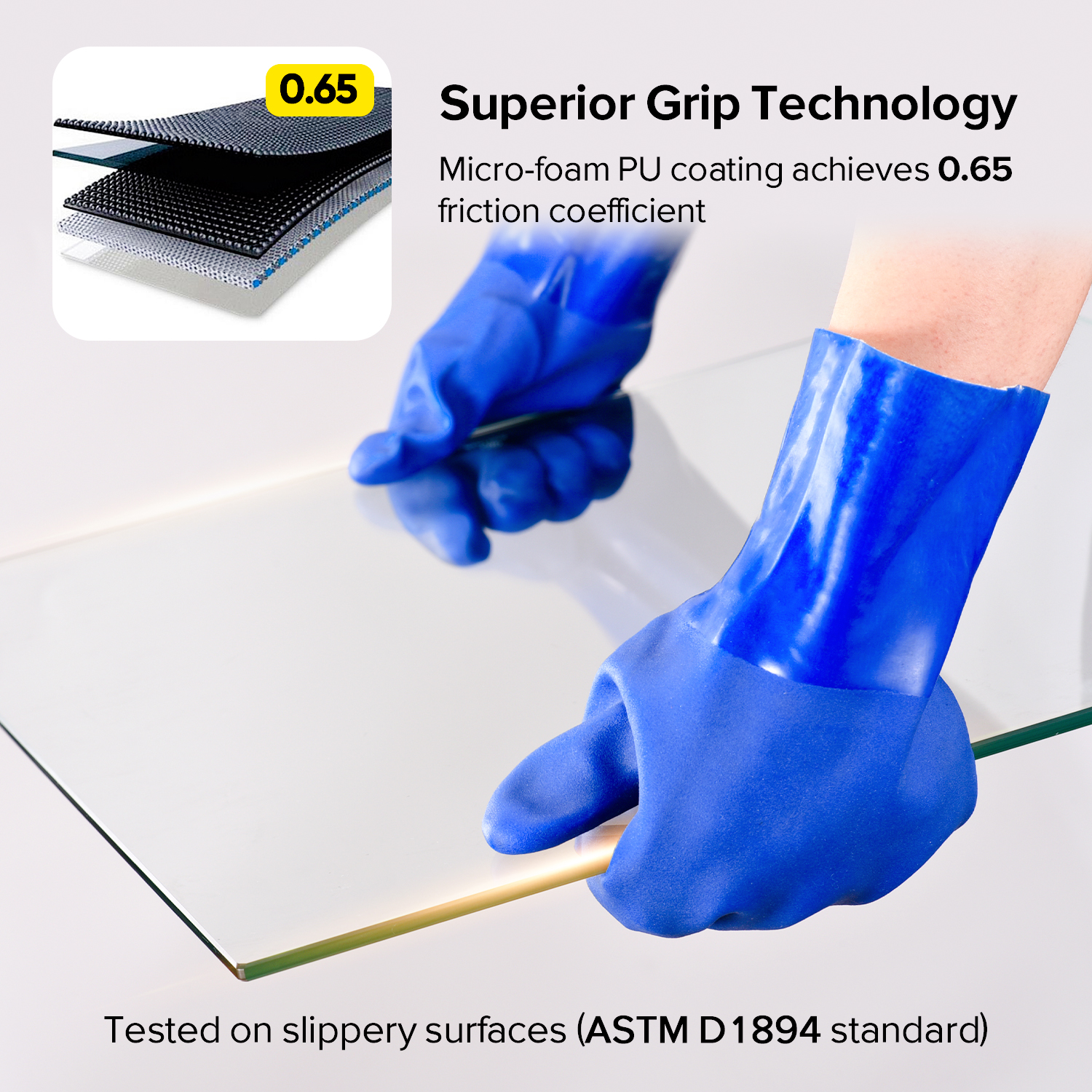 Guanti da lavoro resistenti agli agenti chimici e all'olio GSP0211 Blu