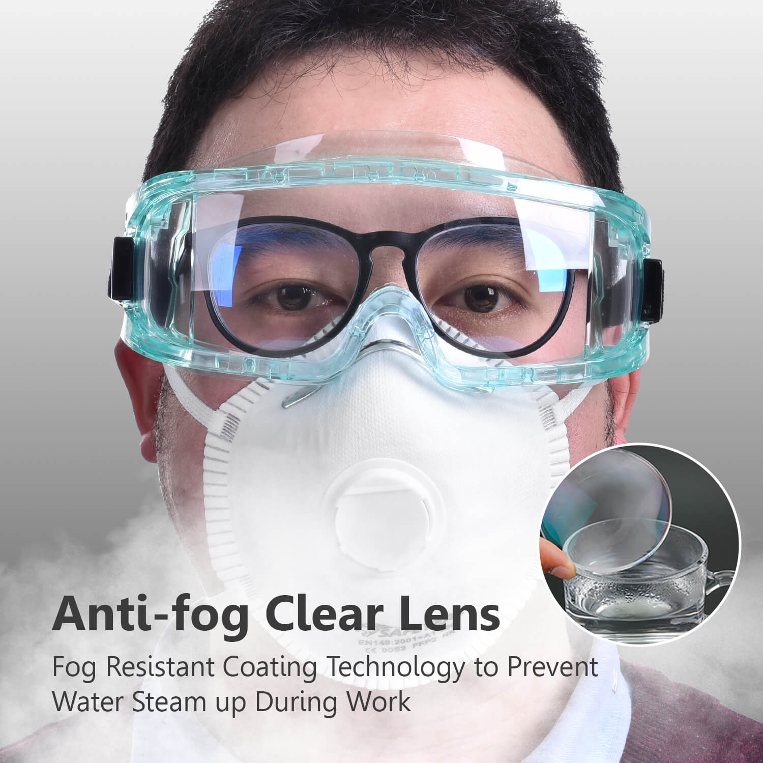 Occhiali protettivi di sicurezza industriale antiappannamento antipolvere pronti per l'uso SG031