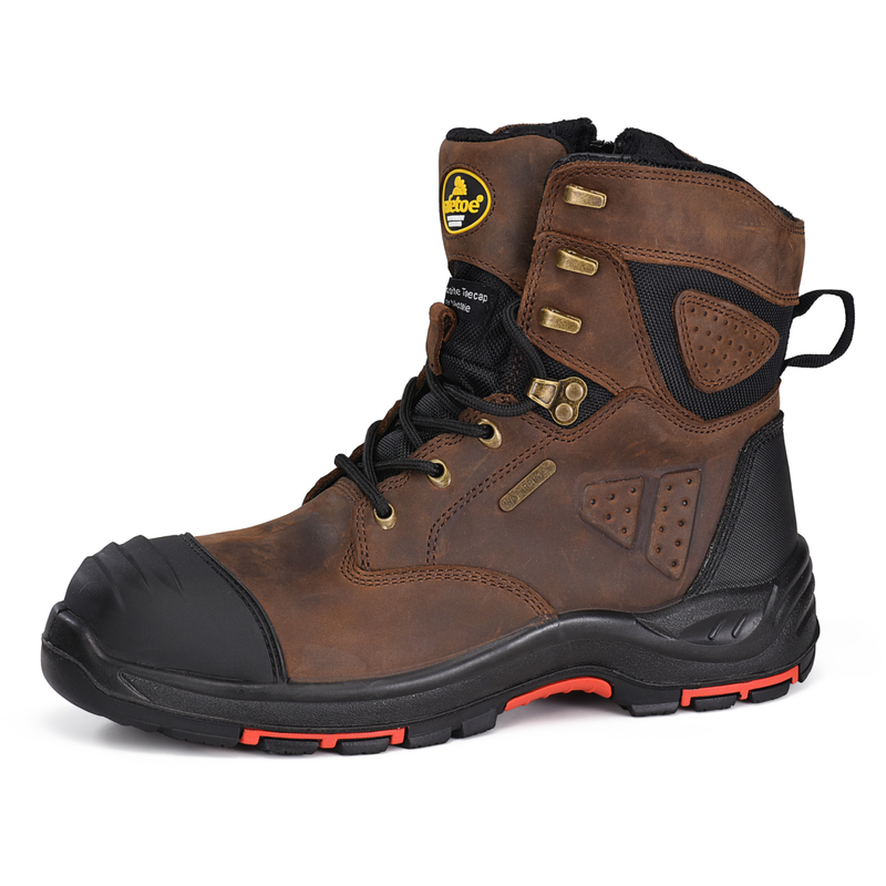 Stivali da lavoro resistenti a slittamento S7 Stivali di sicurezza impermeabili per uomini M-8580 Brown
