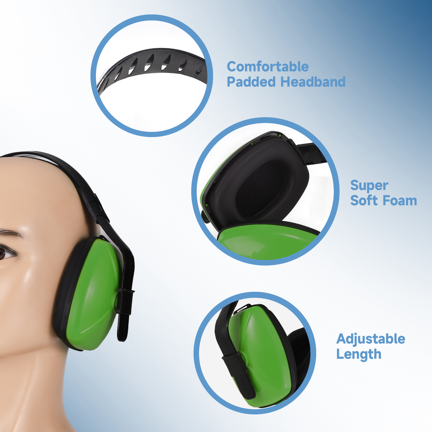  Muff di protezione per le miele auricolari Annullamento dell'udito EM-5003 Green