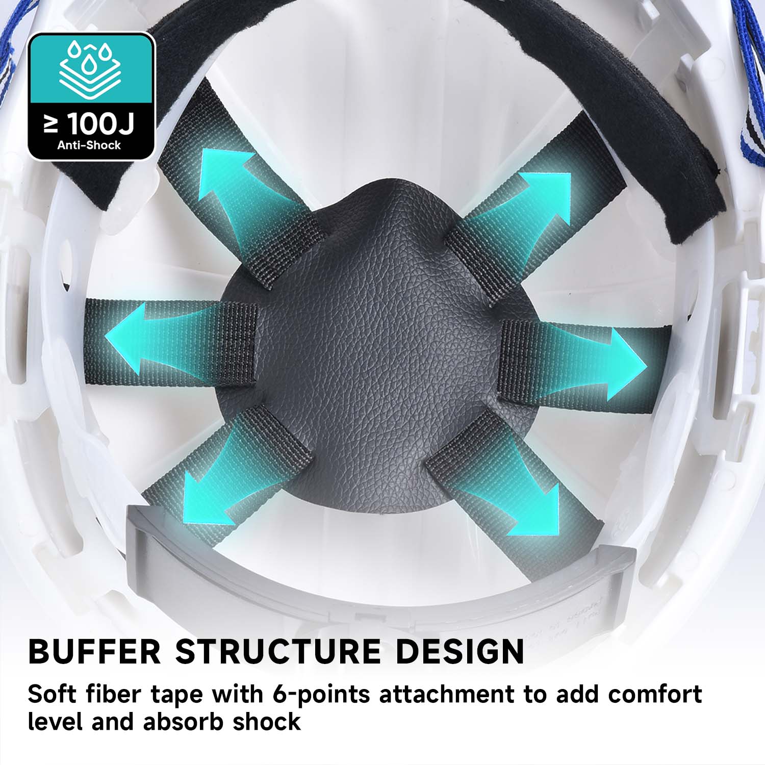 Casco di sicurezza del minatore W-036 bianco