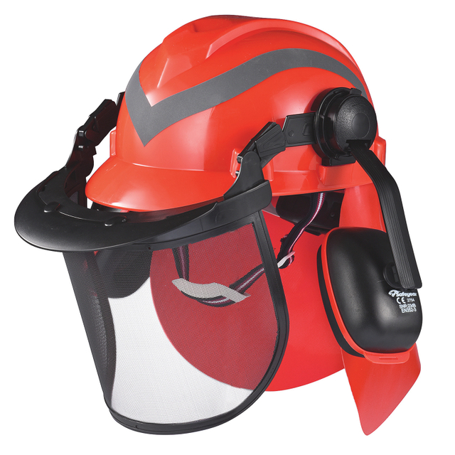 Caschi di sicurezza e scudo del viso e orecchietto M-5009 rosso