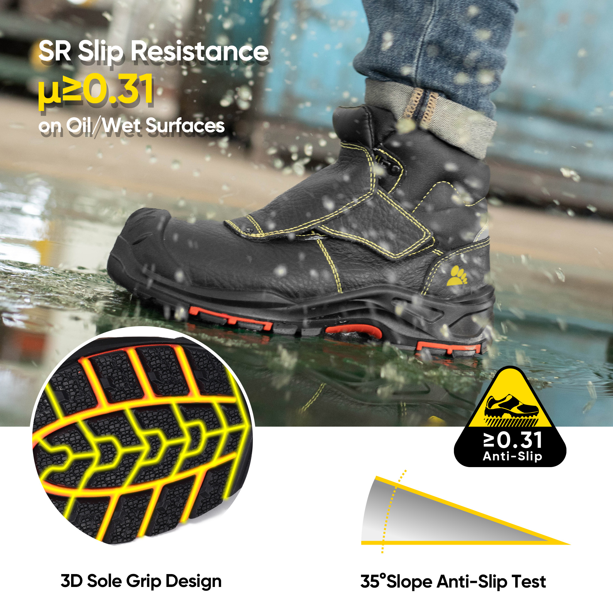 Vortigard ™ non metallici compositi di saldatura di sicurezza per la sicurezza dei punti di sicurezza per i lavoratori del saldatore M-8387