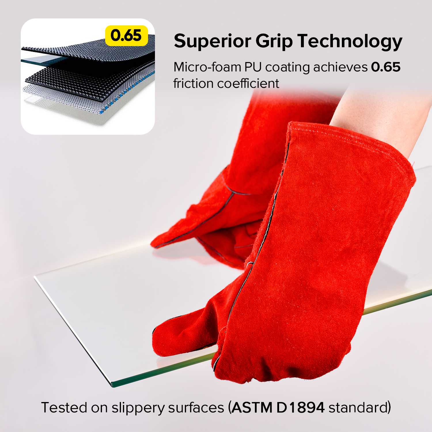 Guanti da lavoro in pelle per saldatore S-H24 Rossi