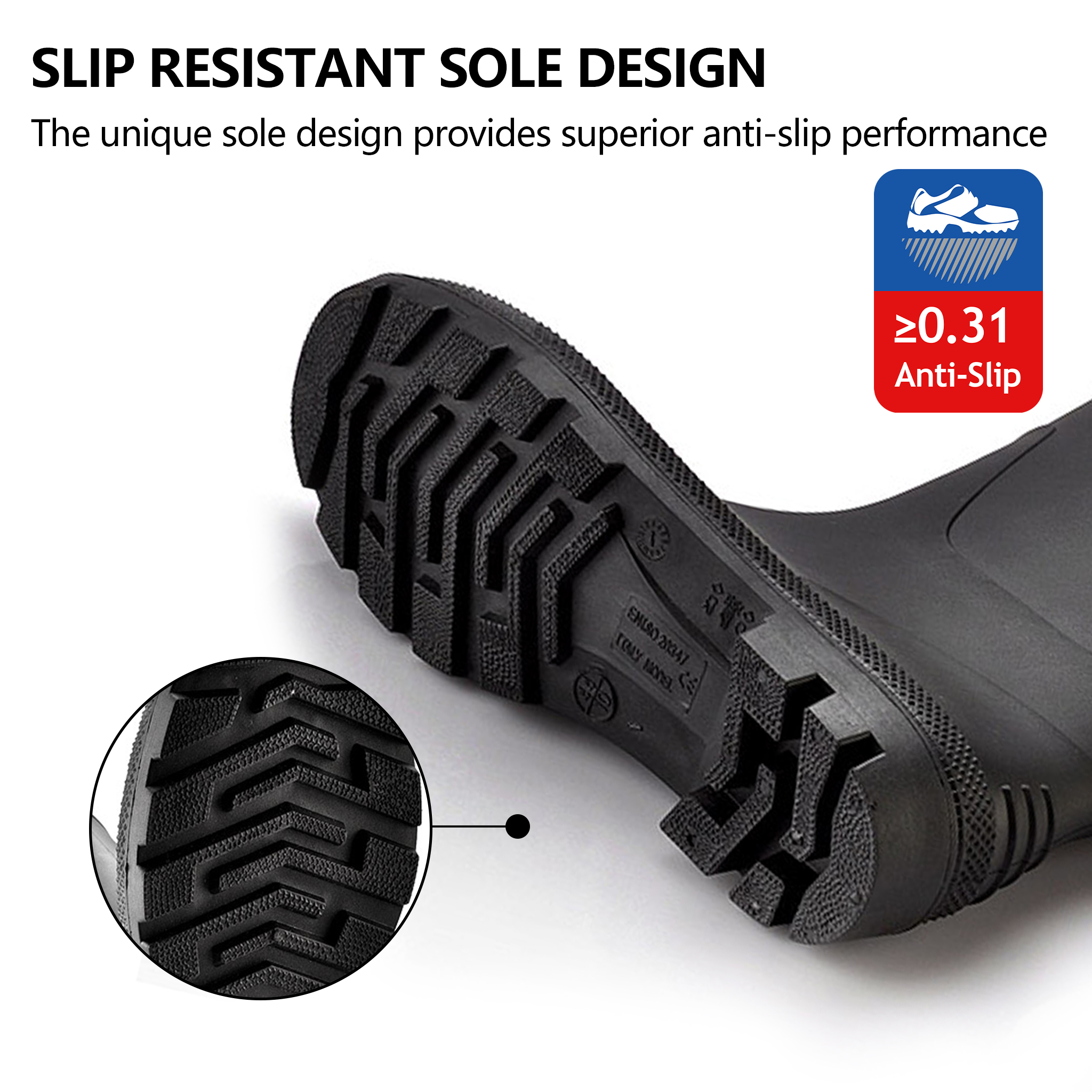 Stivali Wellington da lavoro – Stivali da pioggia da lavoro impermeabili in PVC per uso industriale e di magazzino