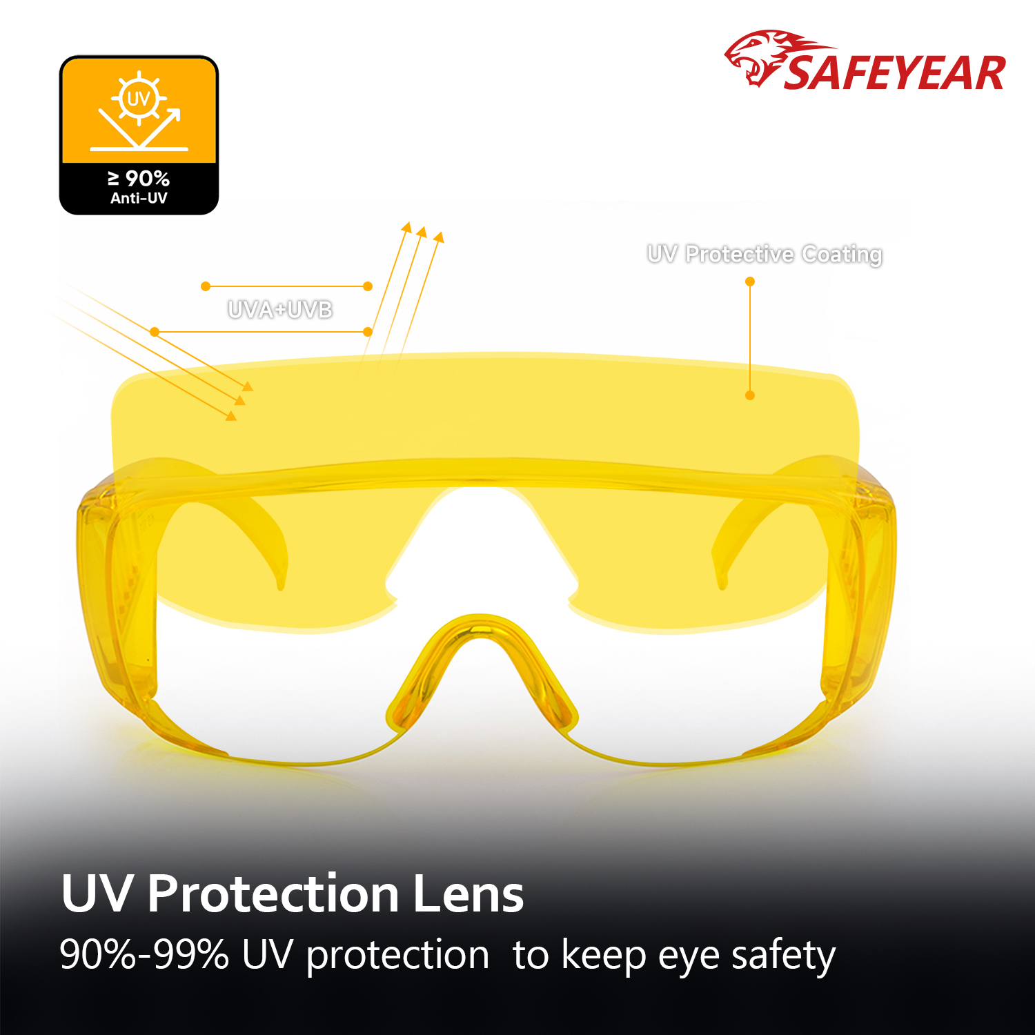  Sicurezza di protezione UV gialla vetro SG035
