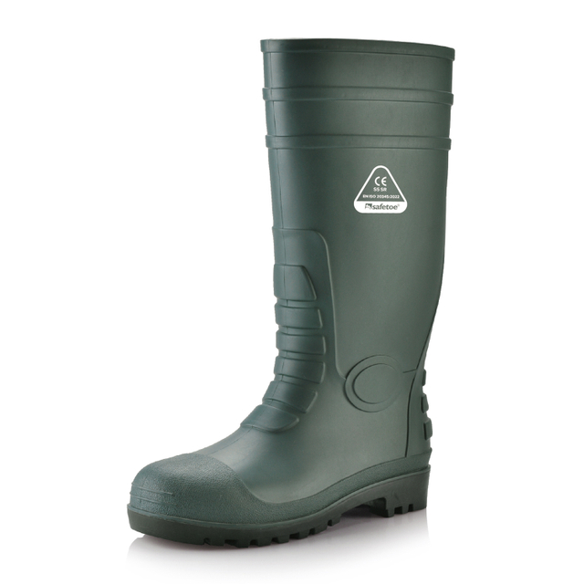 Stivali da pioggia di gomma in PVC W-6038 Green