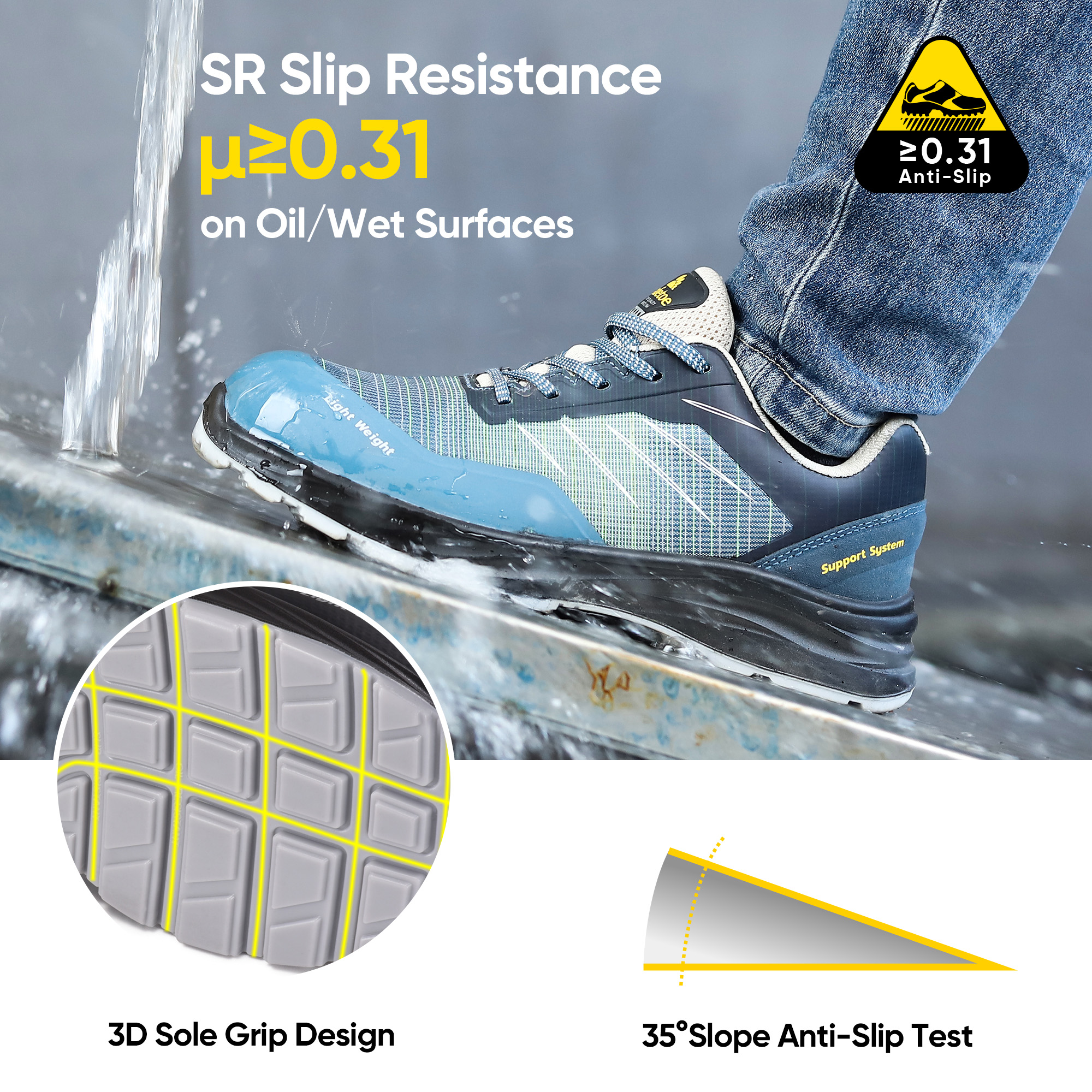 Sneakers di sicurezza le scarpe da uomo lavorano leggero traspirante L-7572