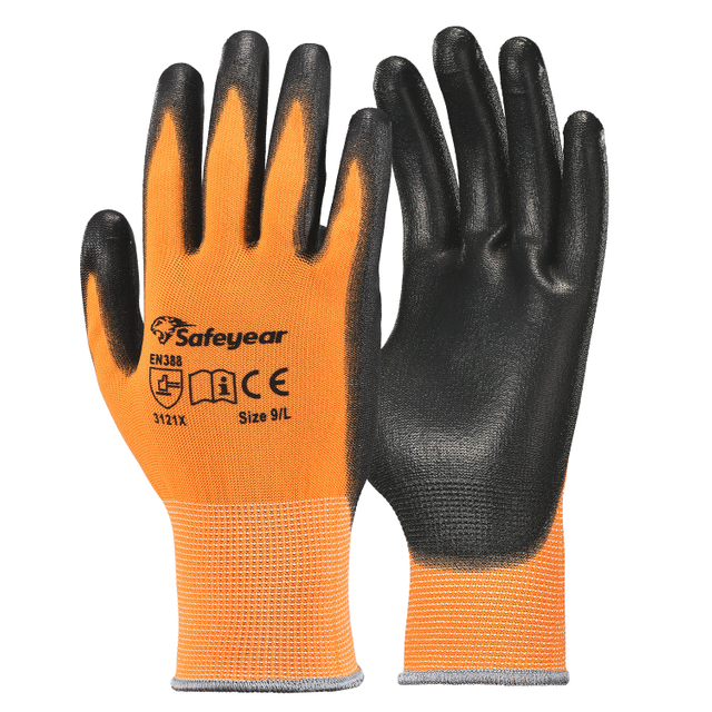 Guanti da lavoro pesante ricoperto di PU PN8003 Orange