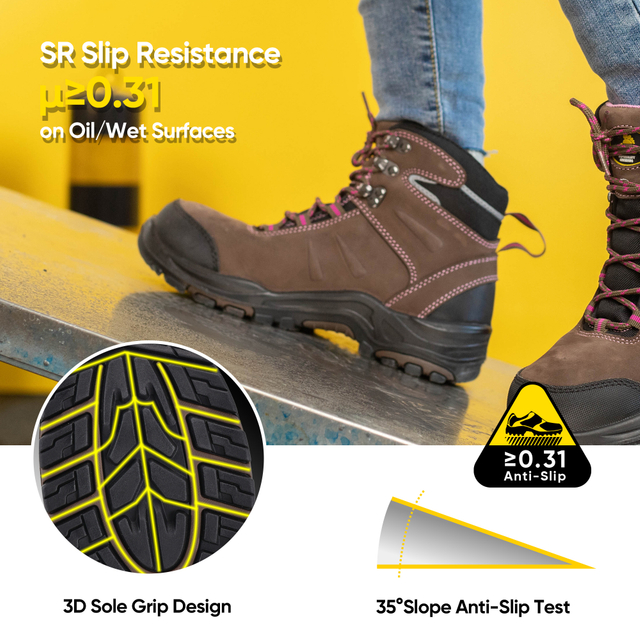 Stivali da lavoro per donne impermeabili e resistenti allo slittamento con punta in acciaio M-8553