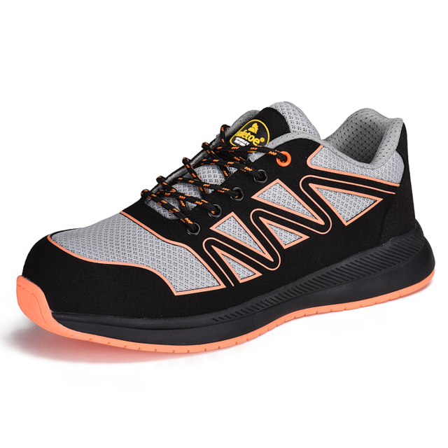 Scarpe antinfortunistiche in tessuto di nylon leggere e traspiranti L-7537 Arancione