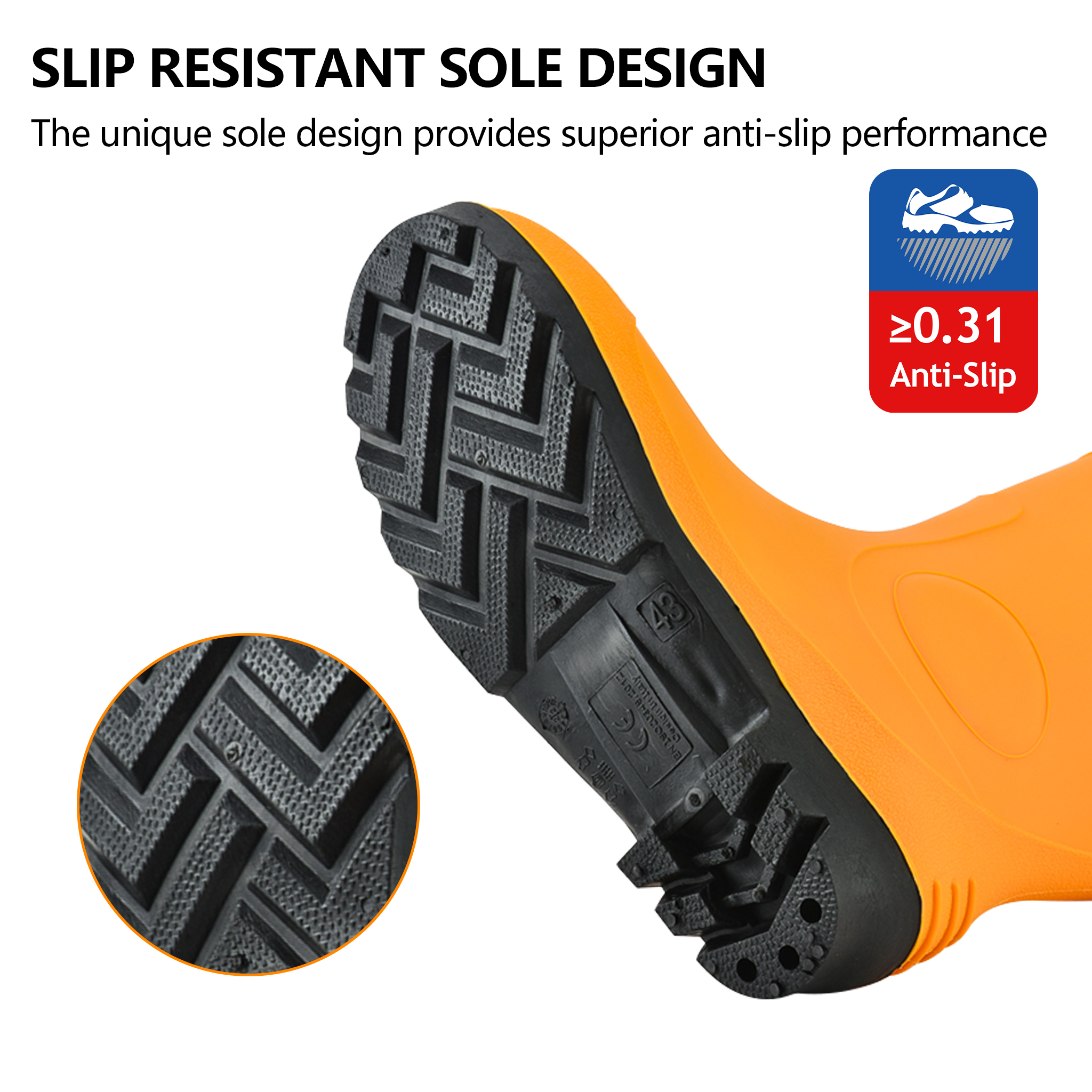 Stivali Wellington di sicurezza S5 con acciaio - Stivali impermeabili in PVC W-6037 Giallo AquaPioneer