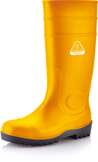 Stivali da pioggia con punta in acciaio resistente W-6037 Giallo