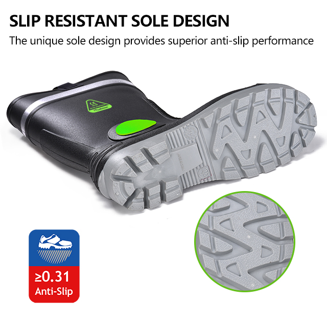 Stivali in PVC di punta in acciaio impermeabile W-6055 Aqua Guarder