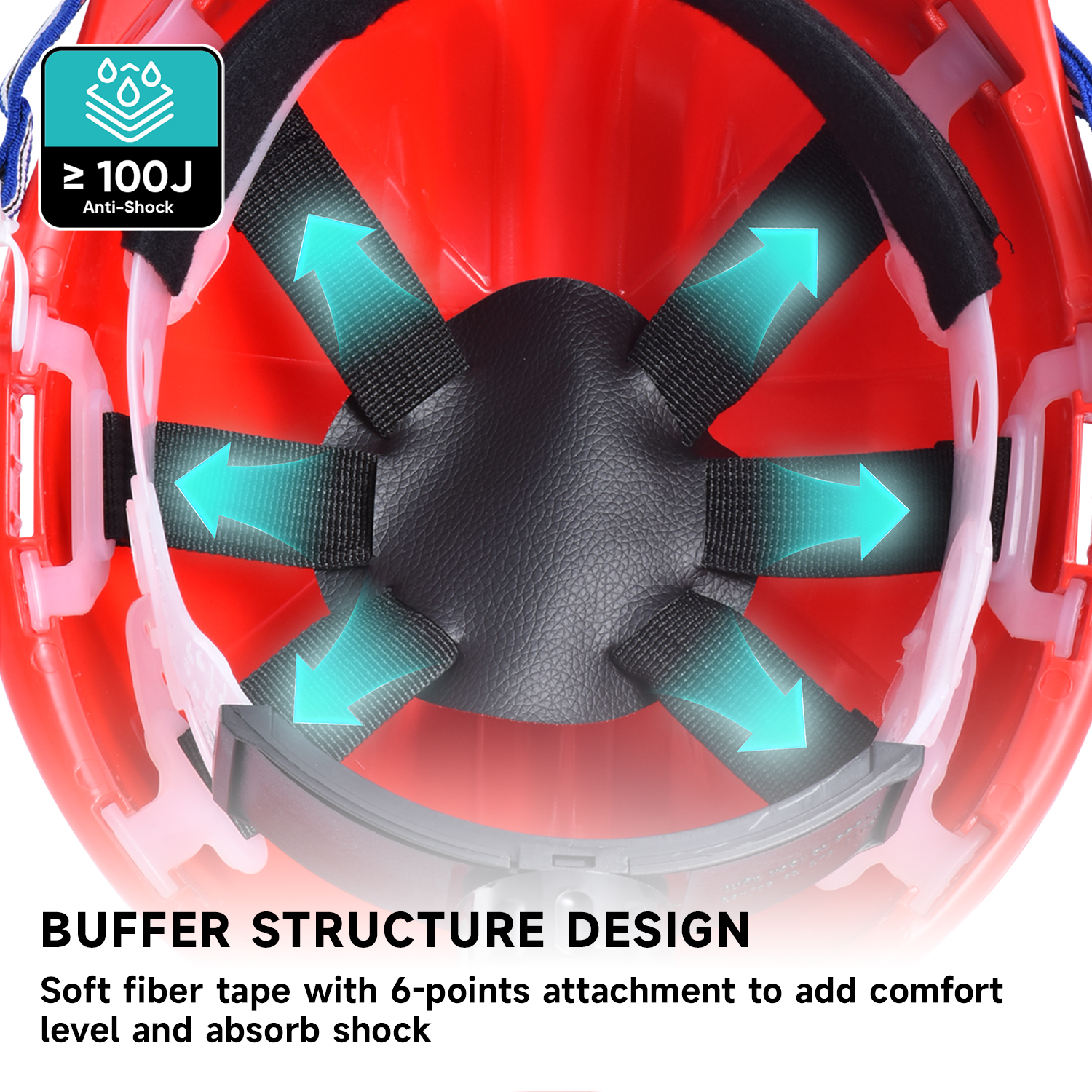 Casco di sicurezza rossa per costruzione W-036