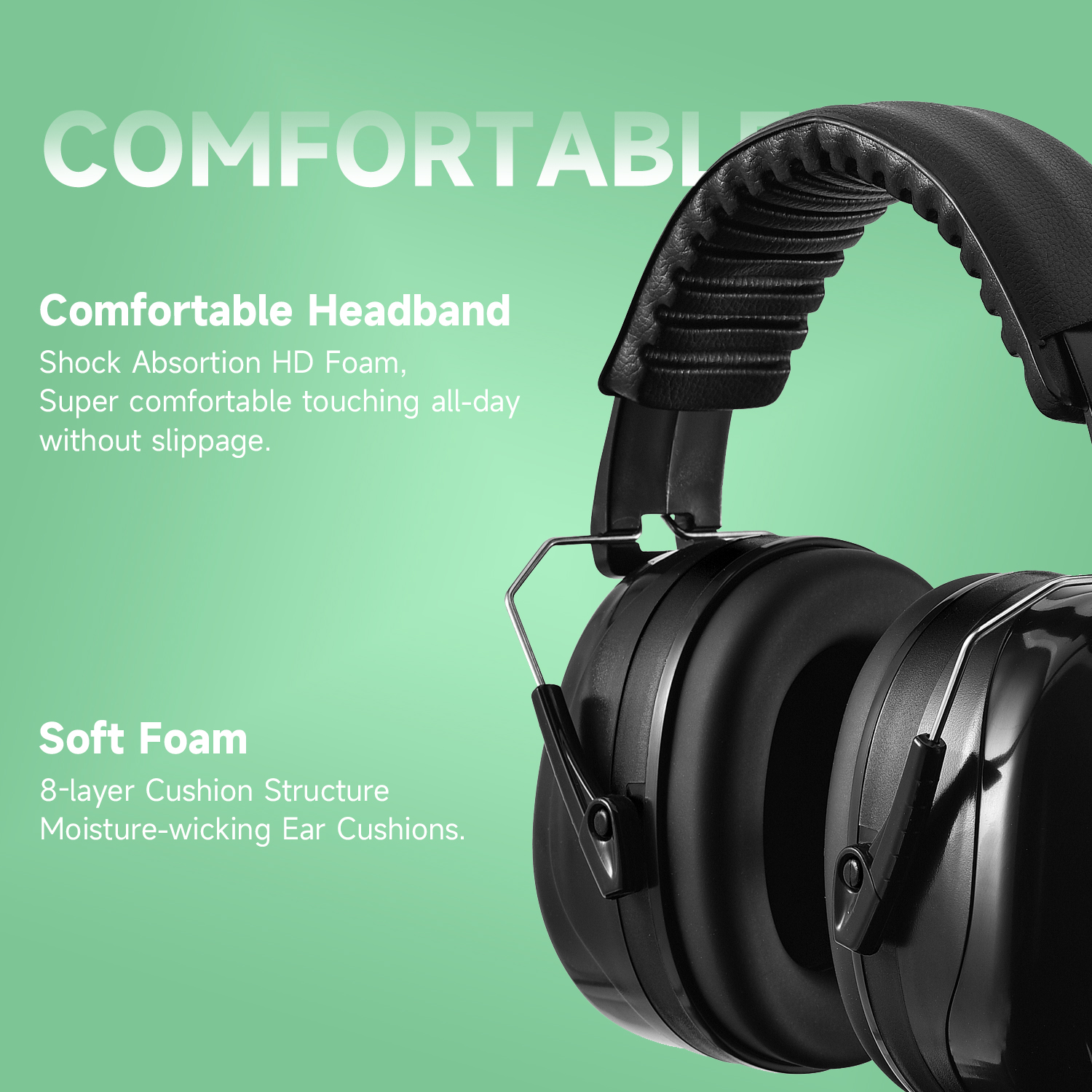 Muff auricolari protettivi ABS pronto ABS EM-5002 NERO