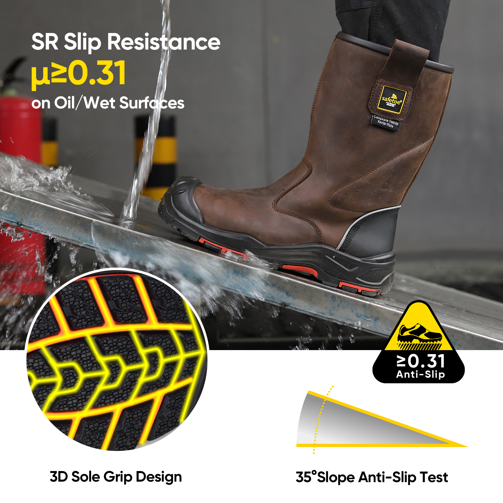 Stivali da lavoro di sicurezza industria petrolifera S3 Stivali da lavoro H-9437 