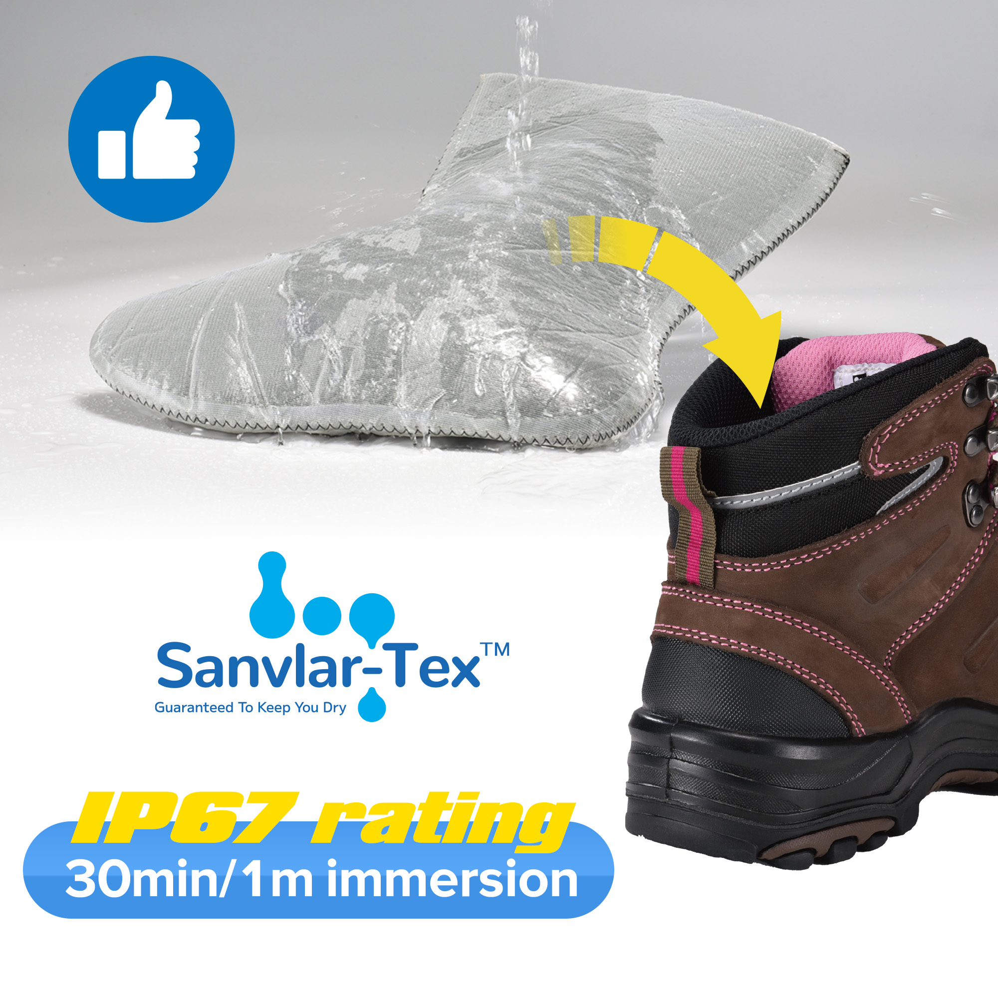 Stivali da lavoro per donne impermeabili e resistenti allo slittamento con punta in acciaio M-8553