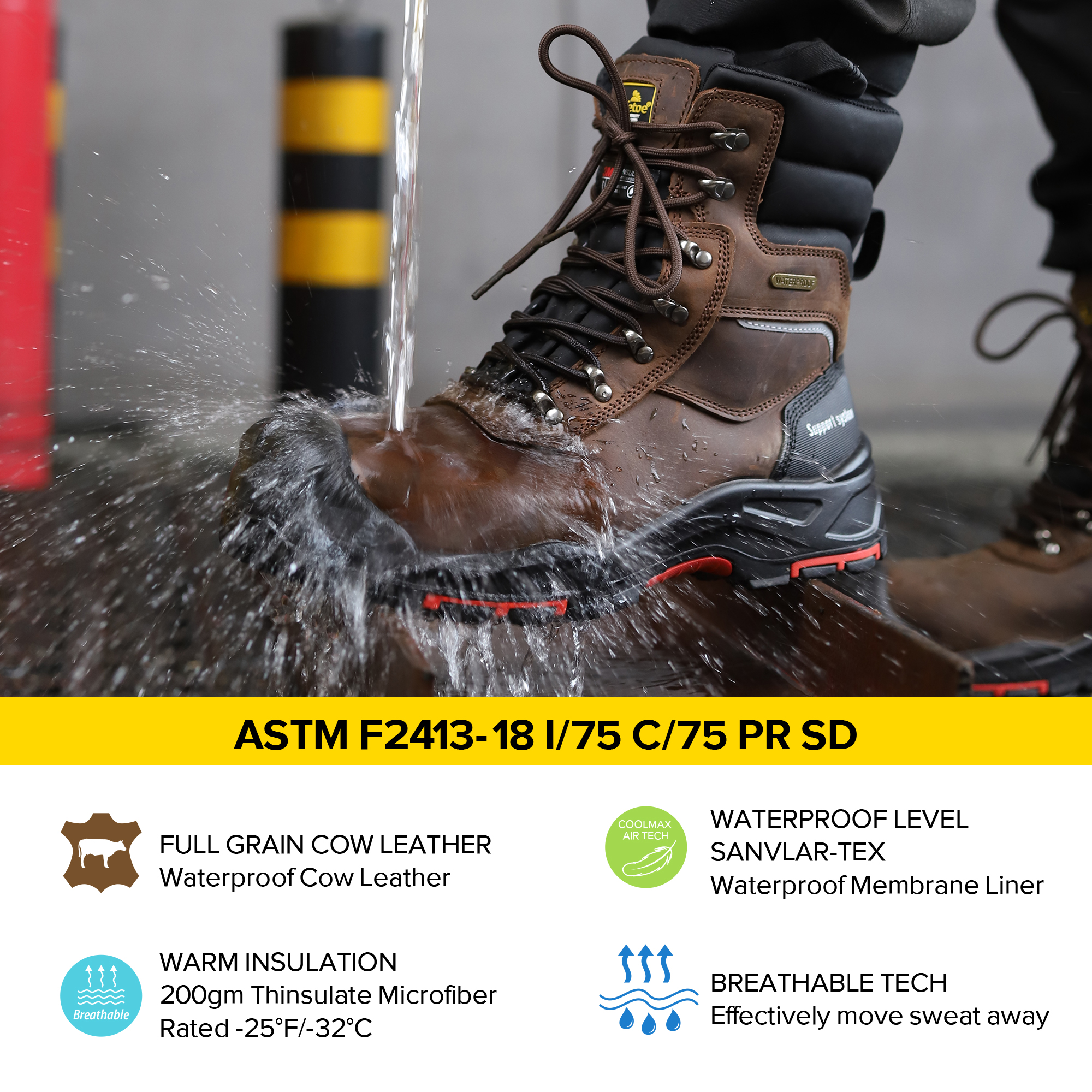 1-H-9552-warm safety boots 1-H-9552-stivali di sicurezza caldi