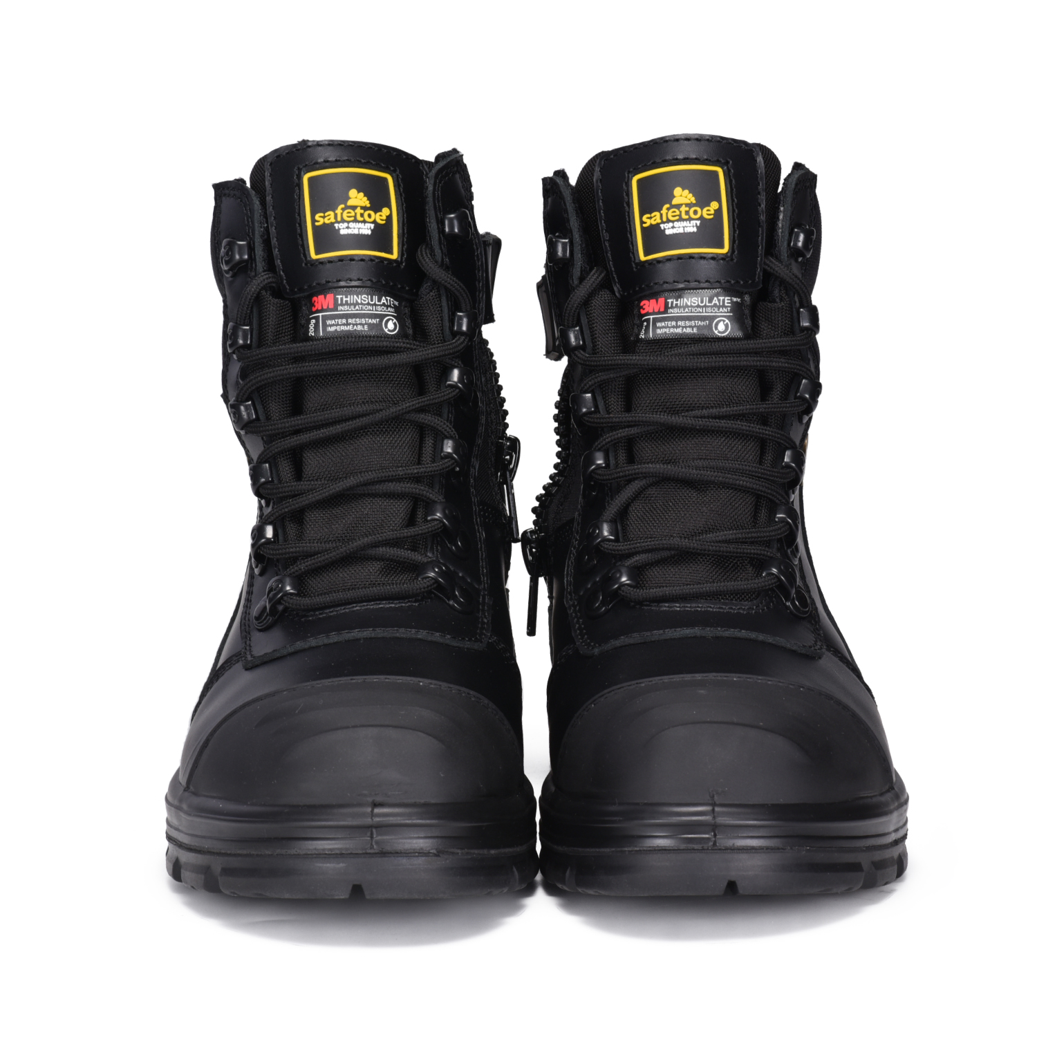 Stivali di sicurezza da miniera impermeabili con punta in acciaio AS 2210.3 con cerniera M-8577 Beige