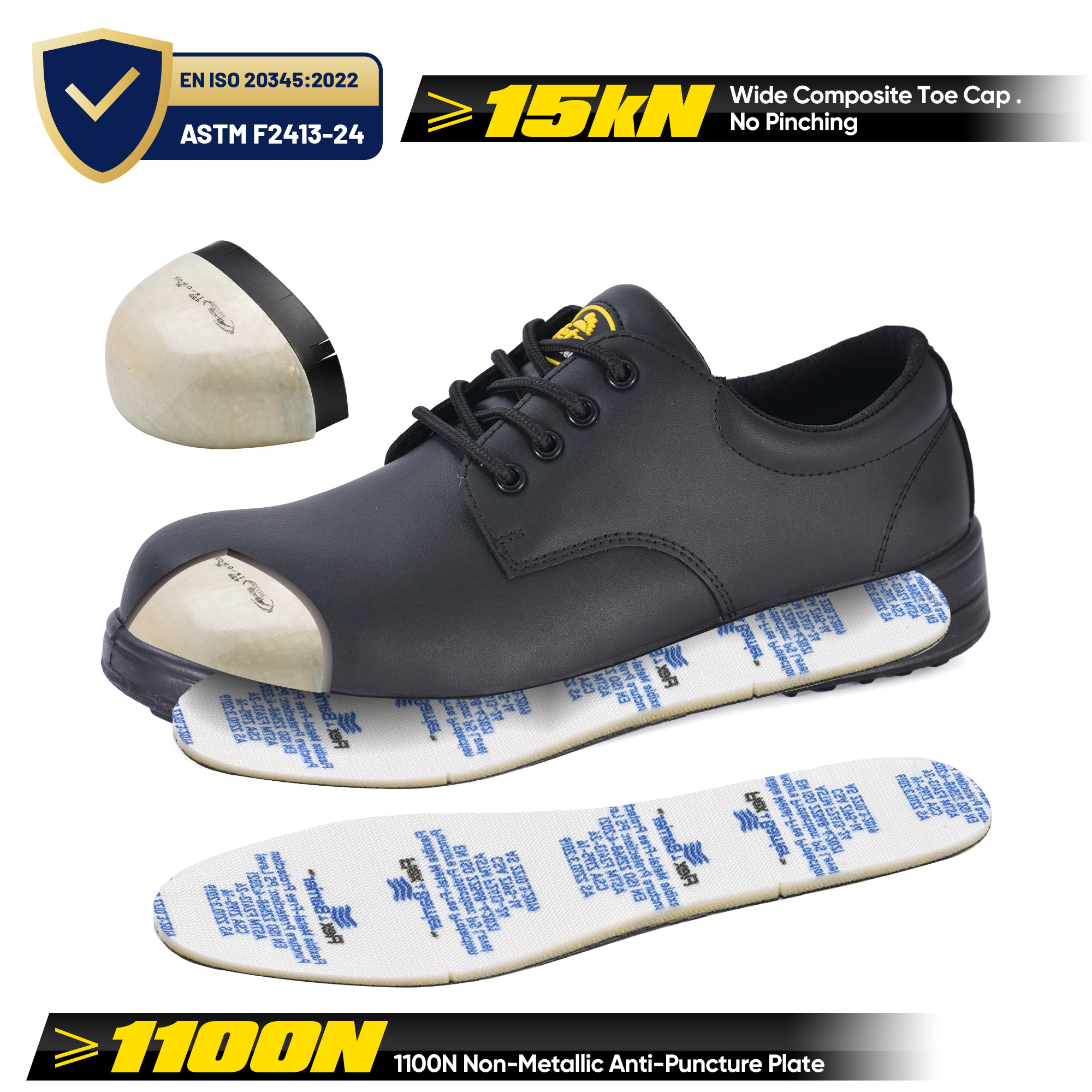 Scarpe antinfortunistiche S3 Engineer & Manager con punta composita e intersuola in tessuto | L-7144