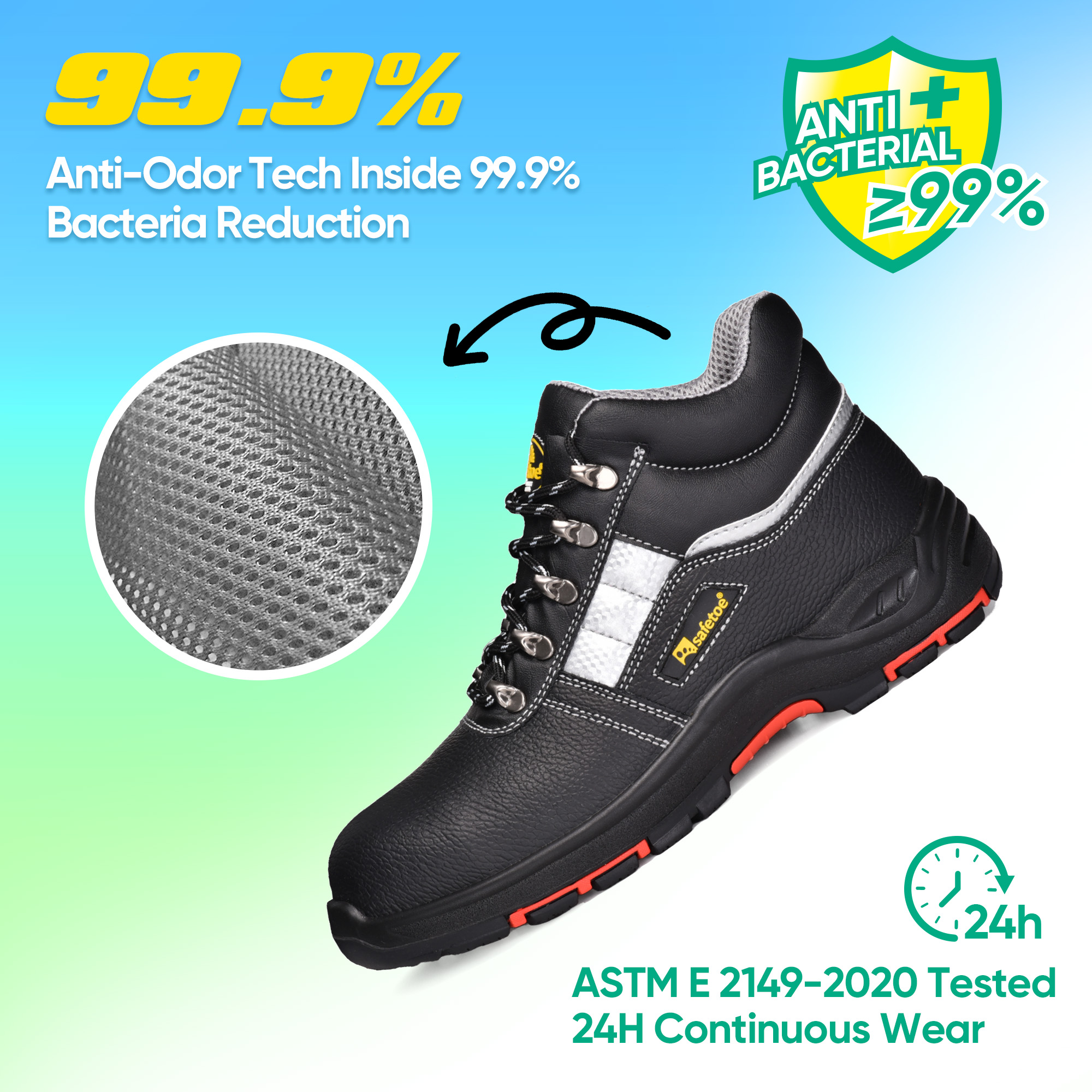 Scarpe antinfortunistiche industriali premium con punta in acciaio e suola in PU/gomma resistente al calore | M-8027PRST