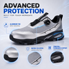 Scarpe antinfortunistiche QuickDial dal design sportivo, punta in alluminio S1P e antiscivolo per operatori logistici L-7601 Grigio