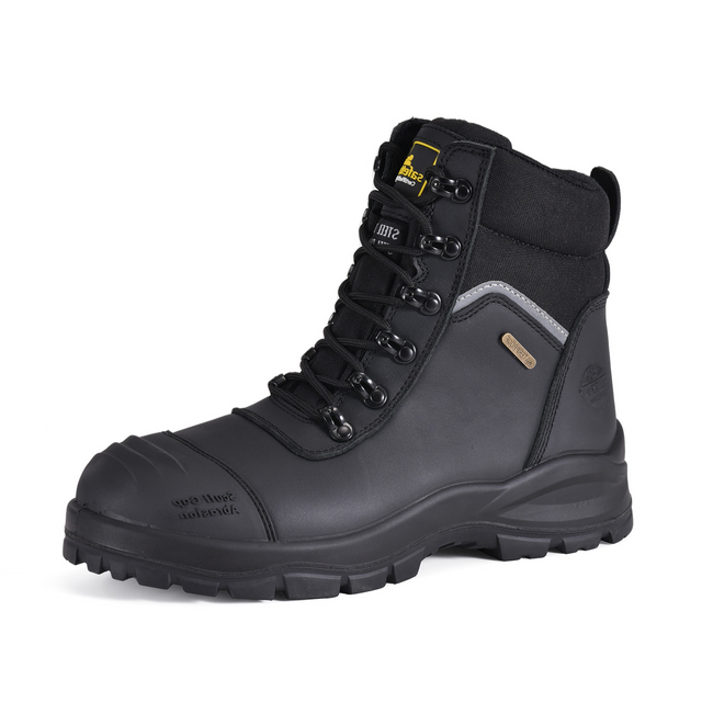 Stivali di sicurezza per miniere con punta in acciaio AS 2210.3 S3 con cerniera | M-8577BK 