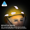 Casco di sicurezza ventilato ad alta visibilità con strisce riflettenti