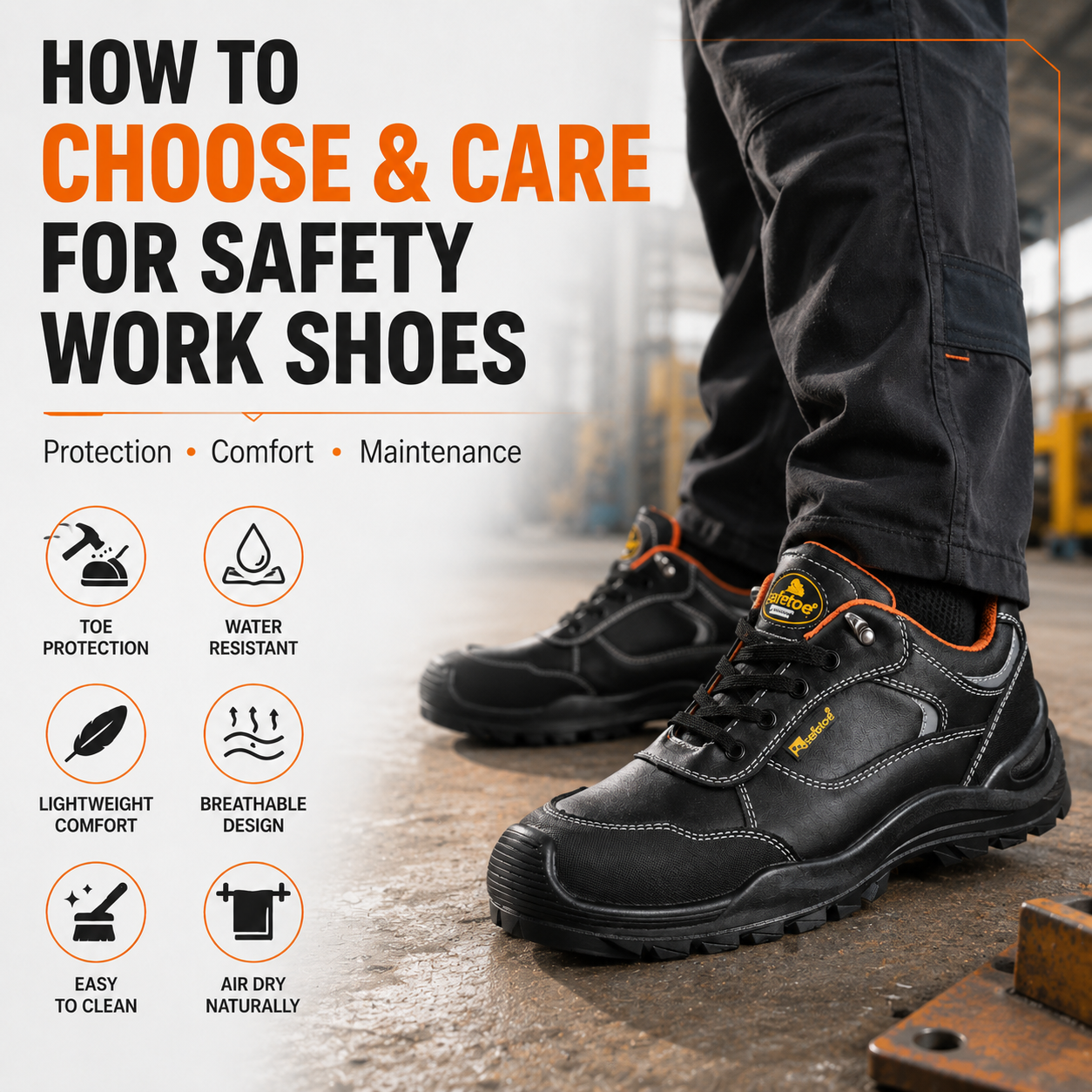 Scegli e prenditi cura correttamente delle tue scarpe da lavoro