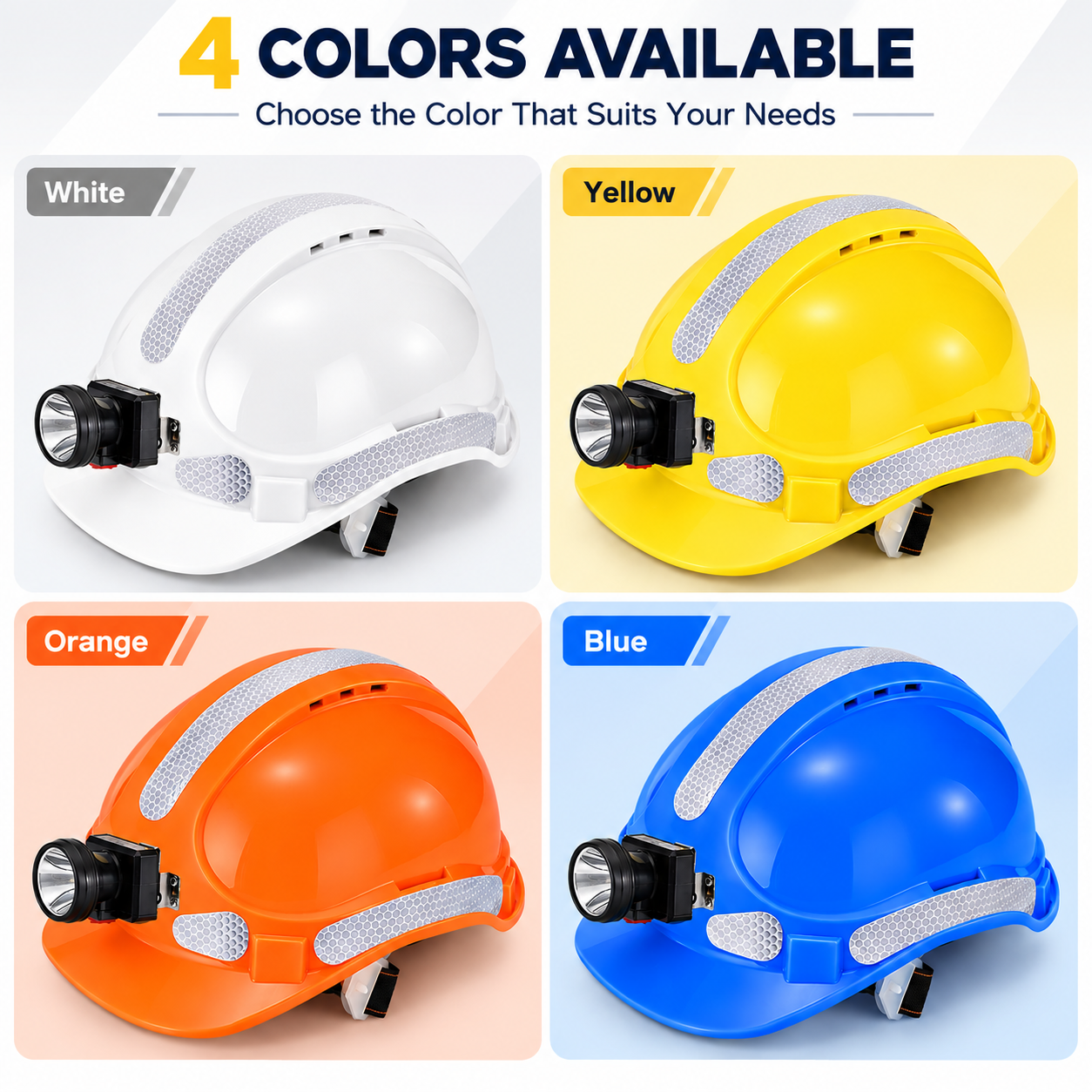 Casco di sicurezza minerario con lampada frontale W-018L
