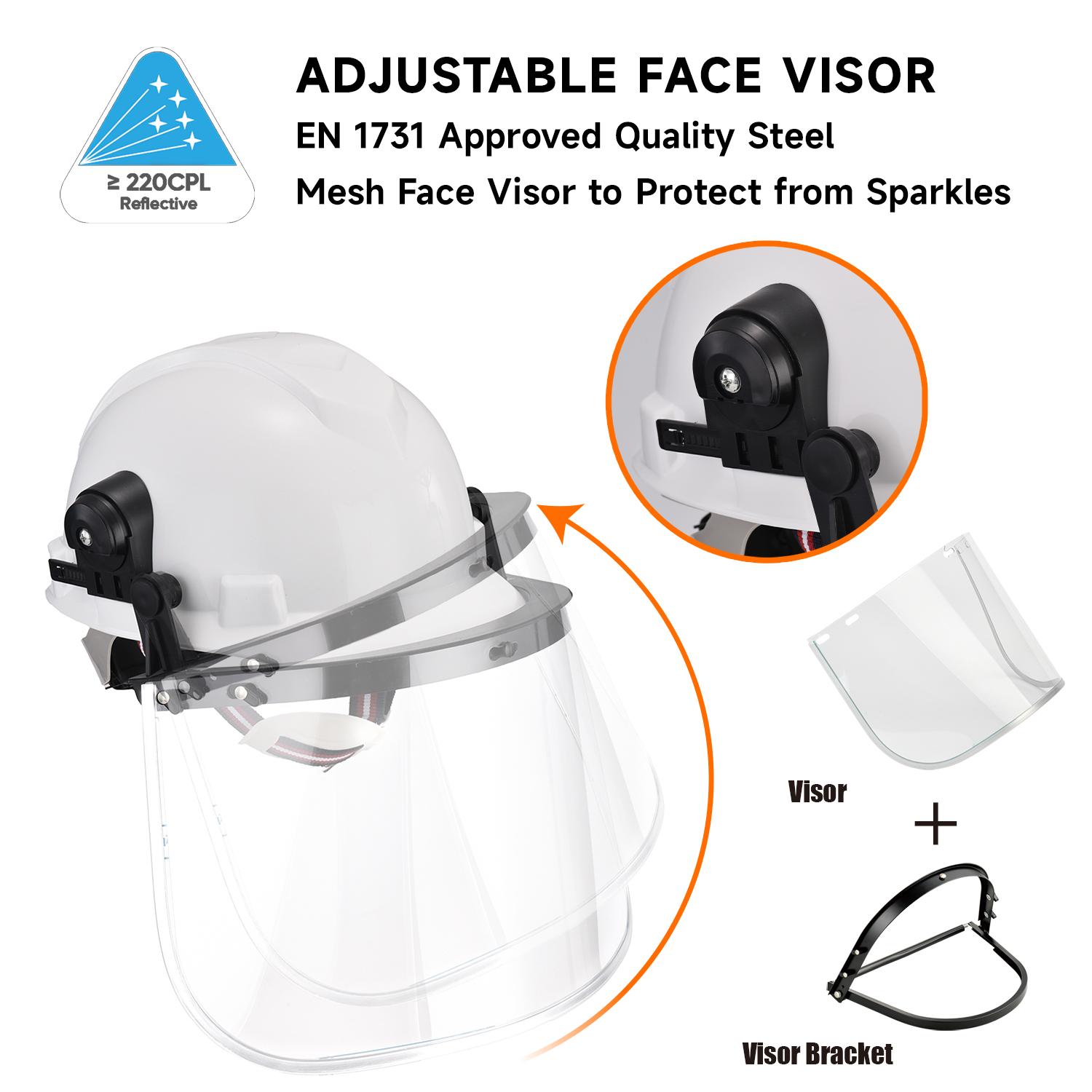 Casco di sicurezza non ventilato con visiera protettiva
