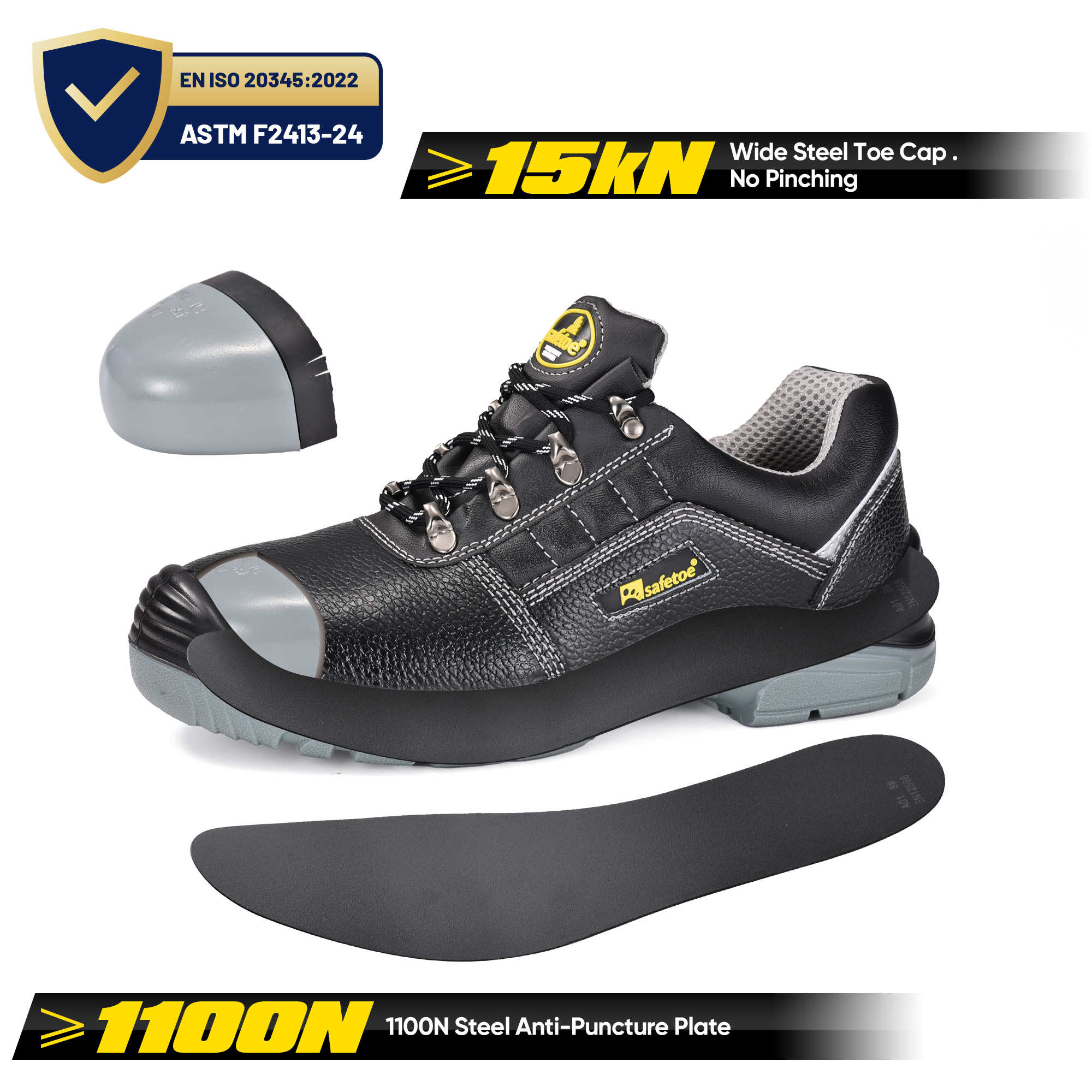 Scarpe antinfortunistiche da costruzione leggere S3 con punta in acciaio | L-7163 WorkShield Pro