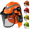 Casco di sicurezza forestale con visiera in rete e paraorecchie M-5009