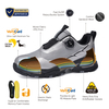 Scarpe antinfortunistiche QuickDial dal design sportivo, punta in alluminio S1P e antiscivolo per operatori logistici L-7601 Grigio