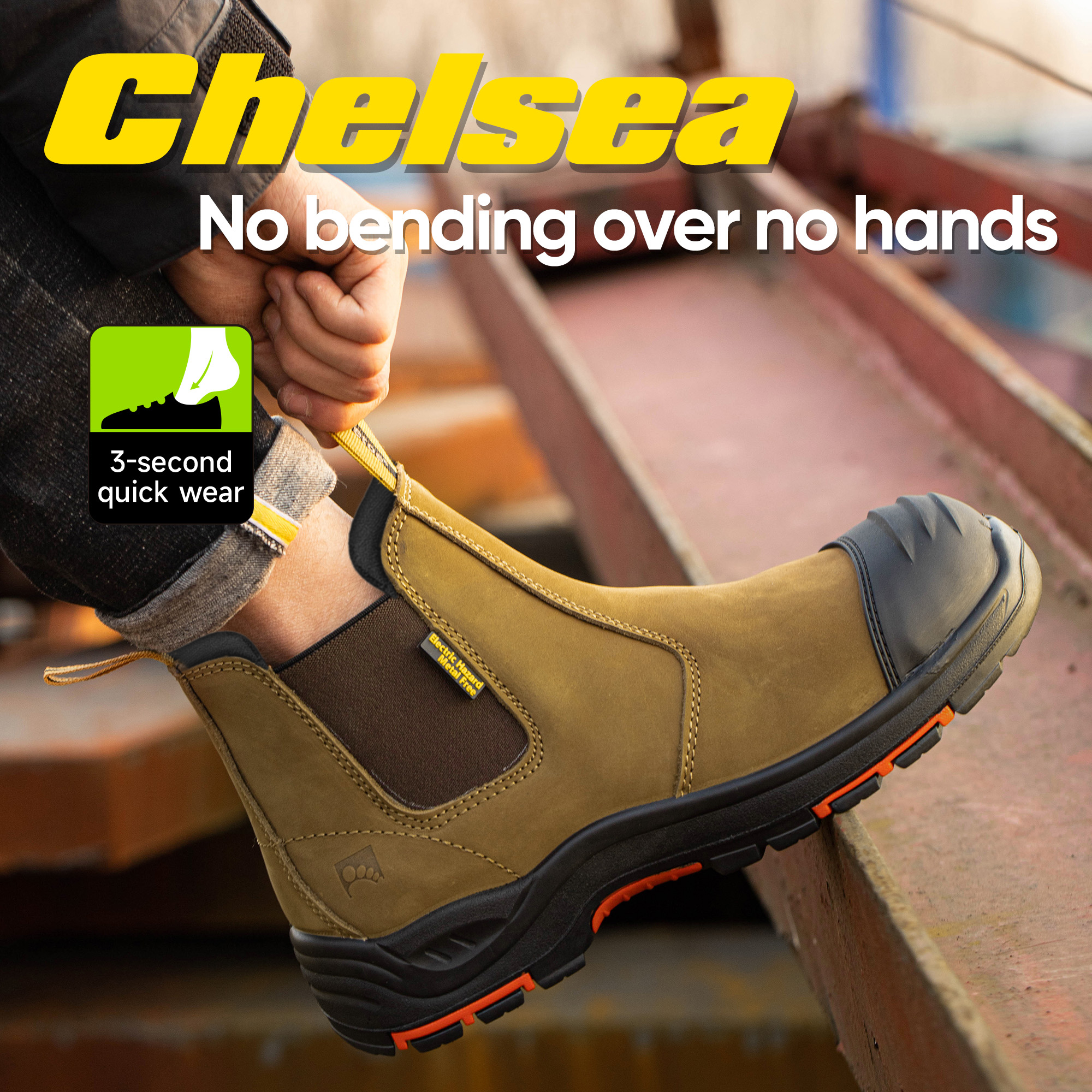 Stivali di sicurezza da miniera slip-on con punta composita e protezione antiforatura non metallica M-8025NB