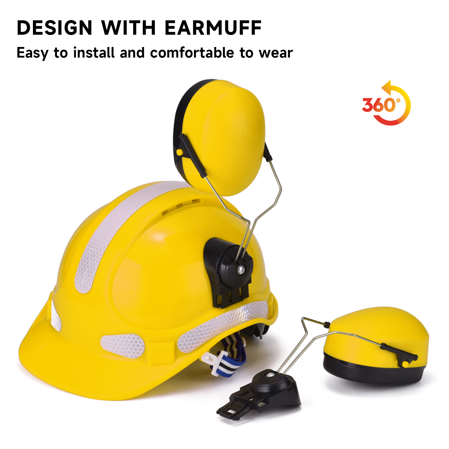  Casco di sicurezza ventilato con cuffie antirumore