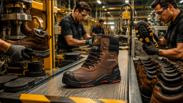 Processo di produzione delle scarpe antinfortunistiche