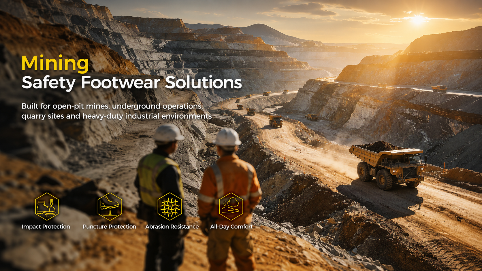 Soluzioni di calzature di sicurezza minerarie per operazioni minerarie a cielo aperto