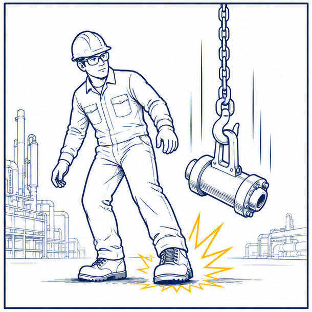 Rischi di impatto e compressione per i lavoratori in ambienti petroliferi e di gas