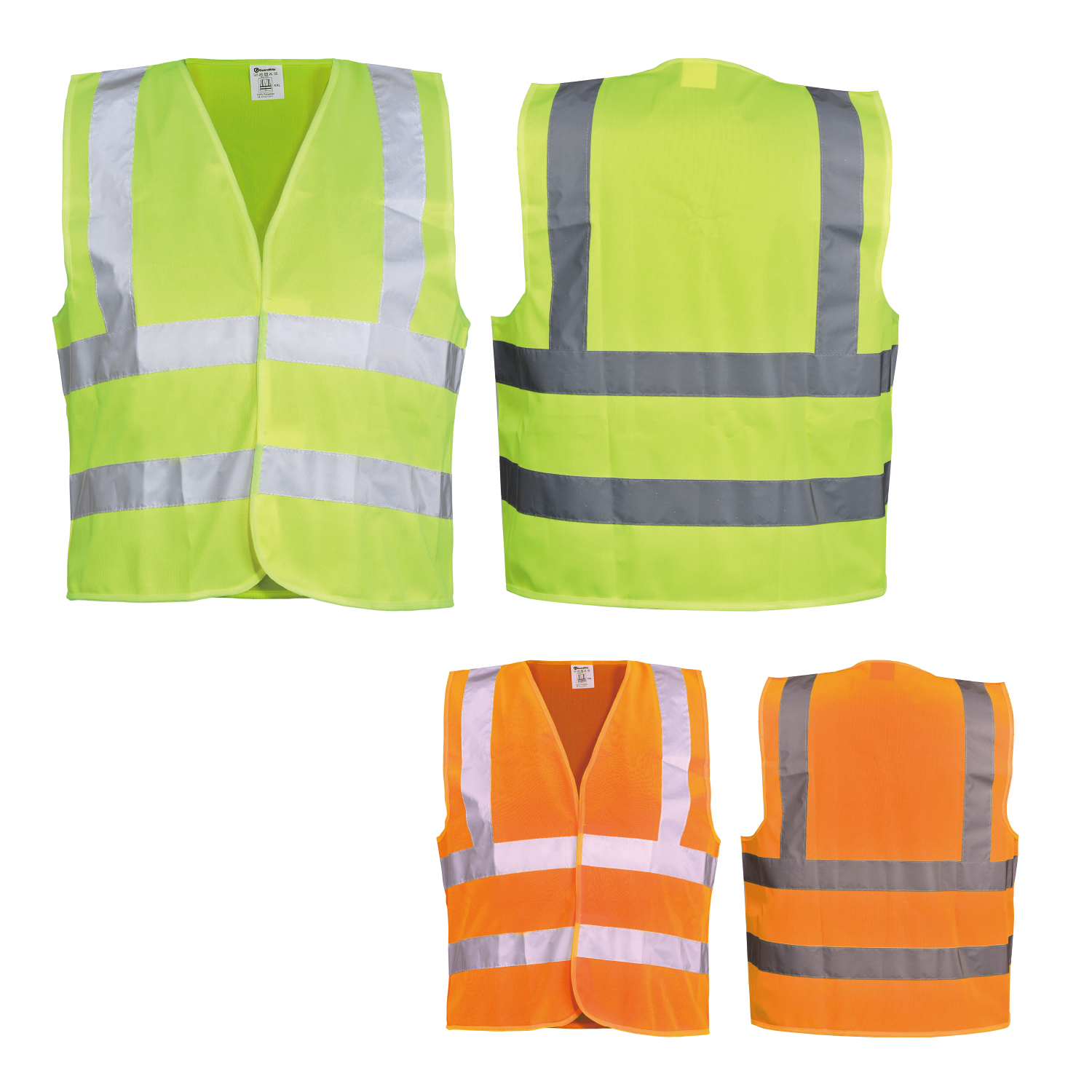 Gilet di sicurezza riflettente ad alta visibilità giallo e arancione | Gilet da lavoro leggero EN ISO 20471