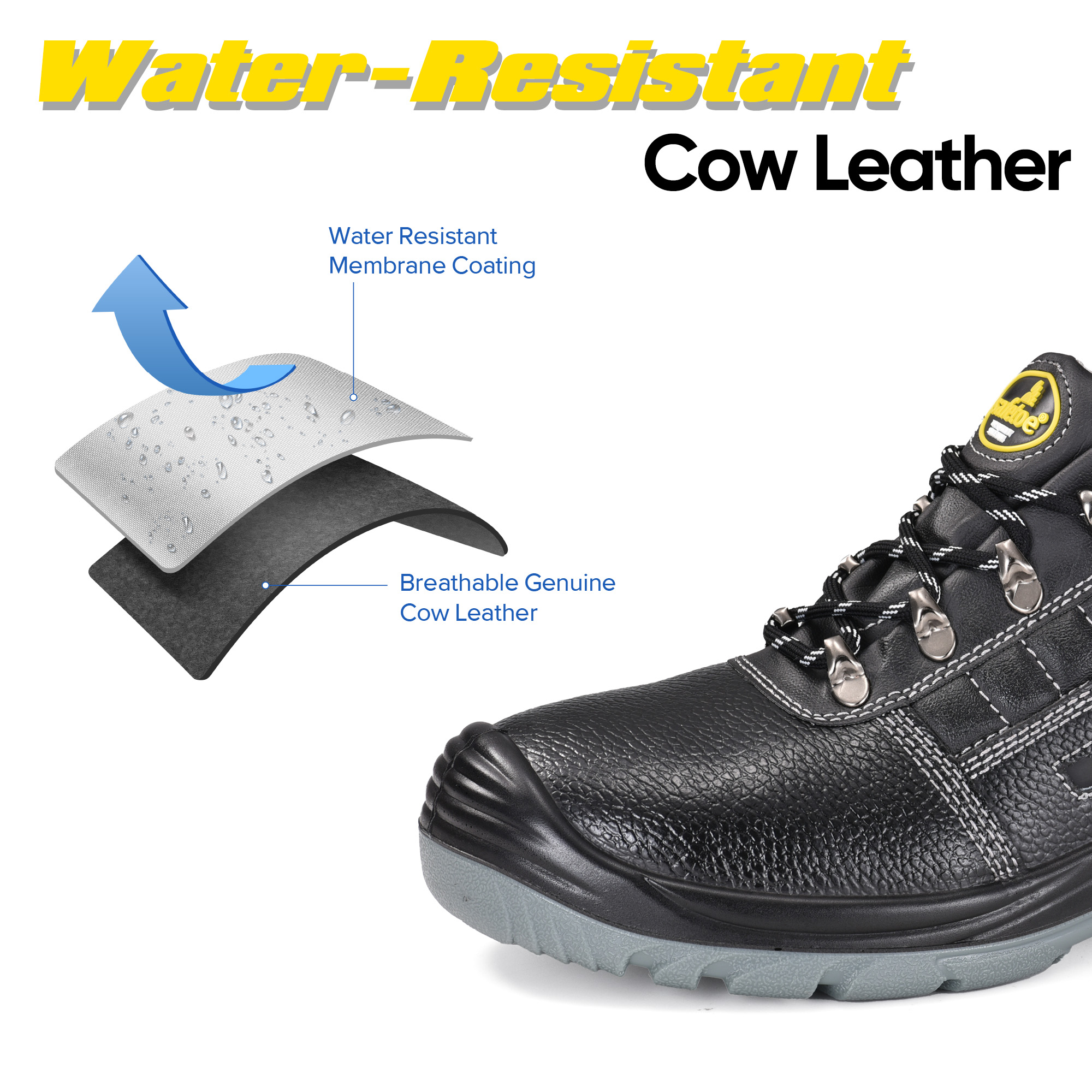 Scarpe antinfortunistiche da costruzione leggere S3 con punta in acciaio | L-7163 WorkShield Pro