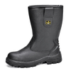 Stivali antinfortunistici Rigger in pelle nera con punta in acciaio | H-9430