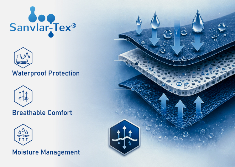 Tecnologia di protezione metatarsale TuffTarsal™ con protezione composita per calzature di sicurezza resistenti agli urti