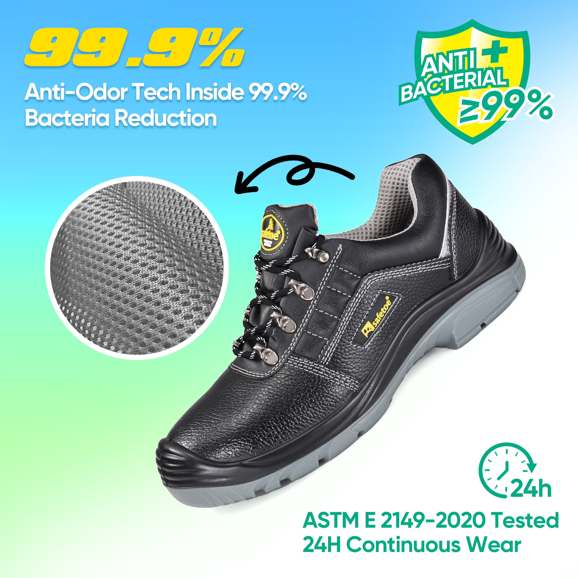 Scarpe antinfortunistiche da costruzione leggere S3 con punta in acciaio | L-7163 WorkShield Pro