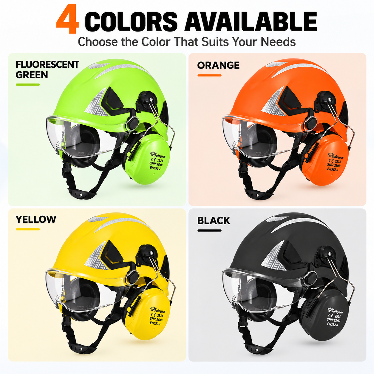 Casco di sicurezza forestale con visiera e paraorecchie M-5018