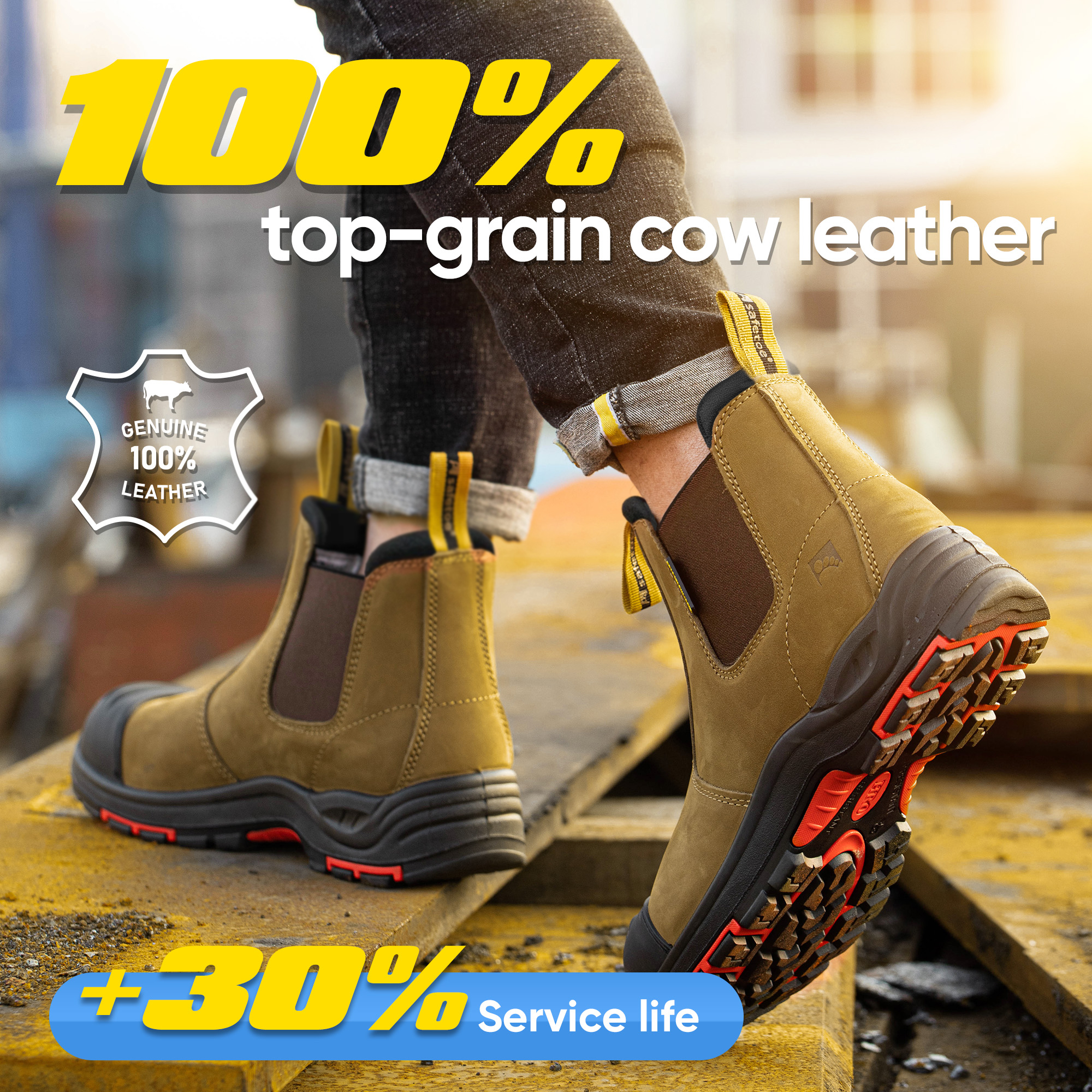Stivali di sicurezza da miniera slip-on con punta composita e protezione antiforatura non metallica M-8025NB